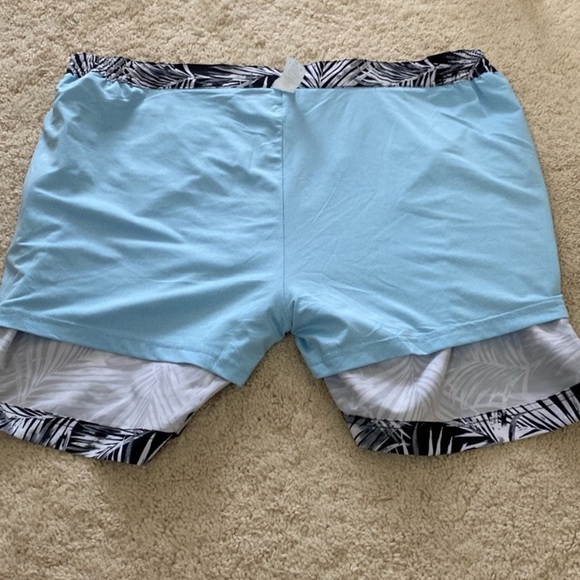 Fair Harbor The Sextant Trunk Lined Stretch Black White Palm Leaves Short Sz 38 - Picture 10 of 16